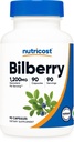 Nutricost Mustikkakapselit 1200mg Ekvivalentti (90 kasviskapselia) - Gluteeniton ja ei-GMO