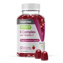 VITEEY B-vitamiini Complex Gummies kanssa C-vitamiini, sokeriton - energia, aineenvaihdunta & hermo terveys - B6, B12, Foolihappo, Biotiini - Vegaani, liivate, GMO vapaa - makupala pureskeltava mansikka Maku