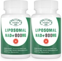 NAD+ Supplement Liposomal NAD+ Plus 800MG Nikotinamidi Ribosidi Vaihtoehto solujen energia, terve ikääntyminen ja lihasten korjaus 120 kapselia(Pakkaus 2)