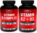 Divine Bounty Super B Complex Vitamiinit & K2-vitamiini D3 Bundle