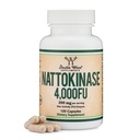 Nattokinaasi Supplement 4 000 FU Servings, 120 kapselia (joka on peräisin Japanin Natto) Systeemiset entsyymit kardiovaskulaarista ja verenkierron tukea Double Wood