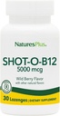 NaturesPlus Shot-O-B12-30 Lozenges, Wild Berry Flavor - 5000 mikrog - Vegan, Gluteeniton - 30 tarjoilua