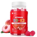 D3-vitamiinia K2 Gummies - 90 Count Sugar Free D3-vitamiini 9000 IU + K2(MK-7) 90 mikrog Bone & Immunoterveys, Vegan Chewable K2 D3-vitamiinia täydentää naisille (Peach Flavor)