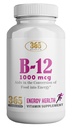 365 Terveys TERVEYSLIFE B12 1000 mcg tablettia, Tuki energian muuntaminen, Ruokavalio täydentää energia aineenvaihdunta tukea, 365 päivän tarjonta