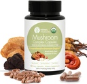 Kasviperäisiä Treasure 4 in 1 Sienten Complex Supplement, Adaptogens kanssa leijonan mane, Reishi, Chaga ja Cordyceps Sienten Blend, Organic Sienten Supplement Extract 90 Caps