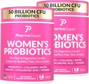 ADVANCED Naisten probiootit Gut Health - hiusten, ihon, & kynsien Vitamiinit Tuki - 50 miljardia PMY w/ Collagen, Biotin & Keratin - Probiootti Supplement for Digestive Health & Bloating Relief, USA-Made