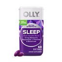 Olly Ultra Strength Sleep Softgels, 10mg Melatoniini, L-Theanine, Kamomilla, Magnesium, sitruuna balsami, tukee syvää lepoa, yöuniapu, Non Habit-Forming - 60