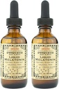 SVASTHYA BODY & MIND Liquid Melatoniini - edistää luonnon uni - Alkoholiton aikuisille ja lapsille, Valmistettu Yhdysvalloissa, 2 oz, pakkaus 2