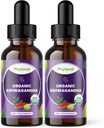 Fytoral Organic Ashwagandha Liquid Drops for Aikuinen - Potent Liquid Ashwagandha juuriuute energia- ja mielialatuki - Tincture Vegan ei-GMO Gluteenittomat ja alkoholiton (240 tarjoilua)