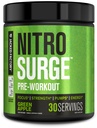 Jacked Factory NITROSURGE Pre workout täydennysosa - Loputon energia, Instant Strength Gains, Clear Focus, Intense Pumput - NO Booster & Powerful Preworkout Energy Powder - 30 tarjoilut, Green Apple
