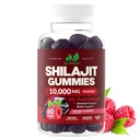 Shilajit Gummies 10 000 mg miehille ja naisille - Maksimi vahvuus Pure Himalajan Shilajit, Gluteeniton, ei-GMO, 100% kasvissyöjä - Luonnollinen vadelma maku - 60