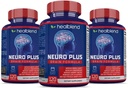 Neuro Plus Brain & Focus Formula - Brain Booster täydentää, tukee mielen selvyys & Focus - parantaa keskittymistä & henkinen energia . 120 kapselia (3 pakkaus)