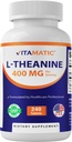 Vitamatic L-Theanine Supplement 400mg per Serving - 240 tablettia - ei-GMO, Gluteeniton