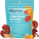 Focus Gummies for Aikuinen Amerikkalainen & Korean Ginseng Reishi Sieni uutteet Kaikki Natural Gummies for Focus, Mieliala, ja energia Mango Flavored 45 Count