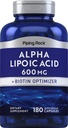 Piping Rock Alpha Lipoic Acid 600 mg ... 180 kapselia... plus Biotin Optimizer...