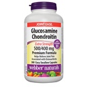 Webber Naturals Glukosamiini D3-vitamiinia, lisävahvuutta, 500/400 mg, Premium Formula 300 Helppo niellä kapselit