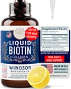 Liquid Biotin hiusten kasvua Kollageeni - Biotiini Liquid 10 000 mikrog Kollageeni 5 000 mikrog Extra Strength Liquid - Liquid Collagen ja Biotin Drops hiusten kasvua - Biotiini ja kollageeni Drops naisille - 2oz