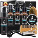 Parta Kit,Parta Harjaus Kit w/Partapesu/Shampoo,2 pakkausta Partaöljyä, Parta Balmia,Partapesua, harjaa,Kombia,Saksi, Säkki,E-kirja, Parranhoitopakkaus
