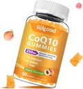 Sokeriton CoQ10 Gummies, Plus Omega-3, B3-vitamiini ja sinkki, magnesium, 5X-imukykyinen Coenzyme Q10-lisäravinteet, q10 Boost Cellular Energy, Potent antioksidantti ja aivot, persikkamaku, 60 Ct