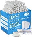 D&H-lääkepakkaus, jossa 36 sideharsoa 4 tuumaa x 4,1 Yards teipillä - Medical Laata kääre haavat hoito - helppo käyttää Cotton Rolls käsin kääriä nilkkojen ja polvien