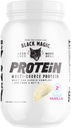 Black Magic Multi-Source Protein - Whey, Casein, Entsyymit, & MCTs - Pre Post Treout - Keto, Low Sugar, Gluteeniton - Ranskalainen vanilja - 24g proteiini - 2 LB