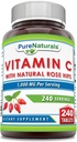 Pure Naturals C-vitamiinia ja Rose HIPS 1000 mg Per Servings 