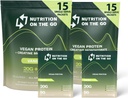Nutrition On The Go Vegan Protein Powder Packetit Creatiini 20g Kasviproteiinit + 5g Creatiini Single-Serve Travel Protein Powder 