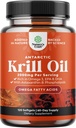 Antarktis Krill Oil 2000mg Softgels Per Serving - Omega 3 Krill Oil Supplement with EPA DHA & Astaksantiini - 3rd Party Lab Tested No Gluteenittomia GMO:ita tai Fishy Jälkimaku - 2 kuukautta