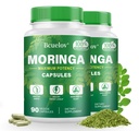 Moringa Kapselit 2 pullot 800 mg Pure Moringa Powder Kapselit ... Tukee energiaa, immuuni tukea, Gut Health, vihreä Superruoka sisältää vitamiineja ja aminohappoja.