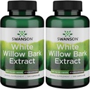 Swanson White Willow Bark Extract - edistää yhteinen tuki ja lihasten helpotus - Standardoitu 15% Salicin - Natural täydentää ilman vatsan ärsytystä - (120 kapselia, 500 mg Each) (2 pakkaus)