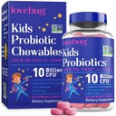 LOVEBUG Probiootit lapsille Probiootit Chewables prebioottikuitua ikä 4+,Daily Lasten Gut Health & Dgestive Support Supplement, sokeriton marja maku 60