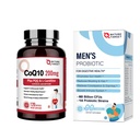 NATURAL TARGET Probiootit miehille 60 miljardia PMY:tä14 Kanta & CoQ10-200mg PQQ L-karnitiini & Omega-3s