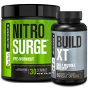 Jacked Factory Nitrosurge Pre-Workout in Grape & Building XT Muscle Building Bundle for Men & Women