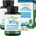ForestLeaf Multi Collagen pillereitä hyaluronihappo + C-vitamiini . Hydrolysoitu kollageeni täydentää naisille tai miehille.