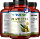 FineLand Olive Leaf Extract 50x 25 000mg Eq. per Serving 160 Vegan Caps, Olive Extract 20% Oleuropein . Kasviperäisiä antioksidantteja täydentää Circulatory and Immune Support, valmistettu Yhdysvalloissa