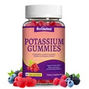 Kalium Gummies, Chewable Kalium Supplement 1000 mg aikuisille, tuki Jalkakramps & lihasten terveys naisille ja miehille - sokeriton, vegaaninen,60 Count