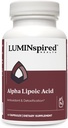 LUMINSPIRED TERVEYS Alfa lipoiinihappo 600 mg CR ja Biotiini 500 mikrog parempaan imeytymiseen, 60 vegaanista tablettia, tukee antioksidanttitoimintaa, glukoosin aineenvaihduntaa ja tervettä hermostoa, Gluteeniton