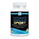 Nordic Naturals Ultimate Omega- D3 Sport, Lemon - 60 pehmeää geeliä - 1480 mg Omega-3 + 1000 IU D3-vitamiinia - NSF Certified - tukee lihasten, luut, Focus & Endurance - 30