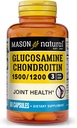 MASON NATURAL Glukosamiini C-vitamiinin 1500/1200 kanssa, tukee yhteistä terveyttä normaalin joustavuuden ja liikkuvuuden *, 60 kapselia