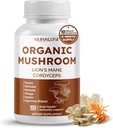 Luomusieni 10-in-1 Formula - leijonan manella, Cordyceps Reishillä, Shiitakella, Maitakella, Chagalla, Ei-GMO:lla, Gluteenittomalla, soijattomalla (150:llä)