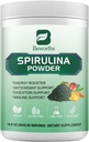 Spirulina Powder, Super Greens Powder Smoothies & Juices Sekoita Spirulina, Probiootit Ruoansulatuskanavan Entsyymit, Klorella, Kasvikset Hedelmät, Vehnä Grass for Immuniteetti, Digestion Support - Vegaani