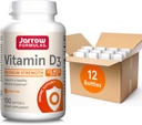 Jaarrow Formula D3-vitamiini 125 mikrog (5000 mikrog) - 100 tarjoilua (Softgels) - Bone Health, Immuno tuki ja kalsiumaineenvaihdunnan tuki - D-vitamiini - D3-vitamiinit - 5000 IU D-vitamiini (pakkaus 12)
