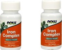 2 pullot Now Foods IRON COMPLEX 100 Tables