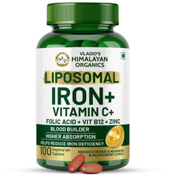 HIMALAYAN ORGAANISET ORGAANISET Luomut Kelatoitu rauta C-vitamiinilla, B12,Zinc & Folic Acid 