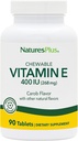 NaturesPlus E-vitamiini purutabletit - 400 iu, 90 Kasvisruokaa Tabletit - Luonnollinen Carob Flavor - Terve sydän-ja verisuonitoiminta, vapaa rotu puolustus & yleinen hyvinvointi - Gluteeniton - 90 tarjoilu
