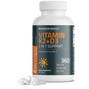 Bronson-vitamiini K2 D3 (MK7) täydentää ei-GMO Formula D3 5000IU (125 mikrog) & 90 mikrog K2 MK-7, helppo niellä D & K Complex, 360 tablettia