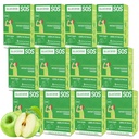 Glukoosi SOS Glukoosijauhepakkaukset, joissa on luonnollinen dekstroosi, nopea absorptio Että heti liukenee suuhun ilman vettä, Green Apple 72 tarjoilut