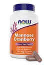 Now Foods Mannose Cranberry, 120 Veg kapselia - PAC - 450 mg dMannose, 250 mg koko karpalo - rakko Puhdistus ja virtsateiden terveys* - vegaaninen ystävällinen täydentää, ei GMO