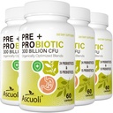 Probiootit naisille ja miehille - 300 miljardia PMY, 24 kanta + 15 orgaanista yrttiä Prebiootit Blend, Daily Probiootti for Digestive Health, Immuuni, Gut, turvotus - 240 kasvissyöjä kapseli (240-päivä tarjonta)