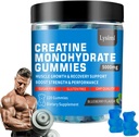 Kreatiini Monohydraatti Gummies - 5 g Creatiini Monohydraatti per tarjoilu- lisätä vahvuus ja rakentaa lihas, sokeriton, vegaaninen, mustikka maku, Jokainen pullo / 120 kapselia, miesten ja naisten (1)